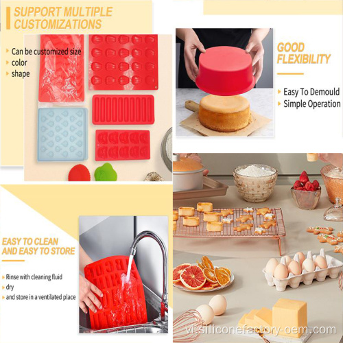 Nhà bếp silicon cake mốc khay dụng cụ nướng tự làm